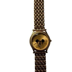 JAZ Disney Mickey Mouse Watch Gold Tone Rice Link Bracelet Needs Battery